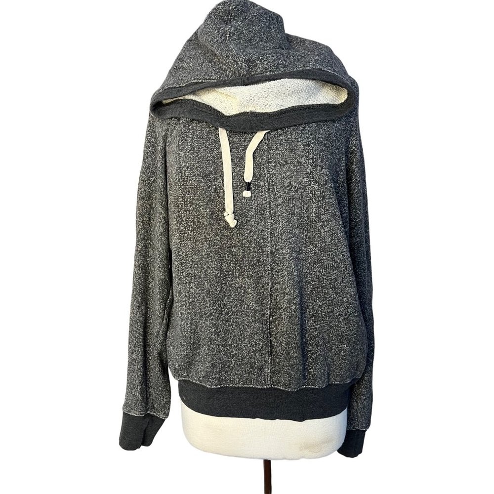 TNA Men's L funnel hoodie sweatshirt gray long sleeve stretch pop over
